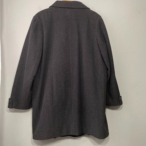 Marvin Richards Womens Plus Size 1X Charcoal Wool Cashmere Peacoat Double Breast - Picture 7 of 15